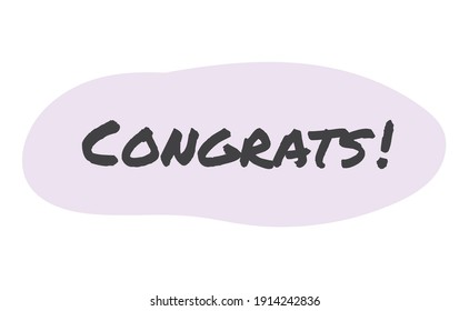 Congrats lettering design. Congratulations vector message. 