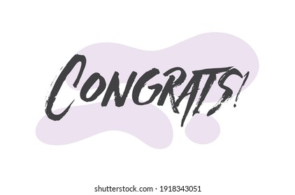 Congrats lettering design. Congratulations vector message. 