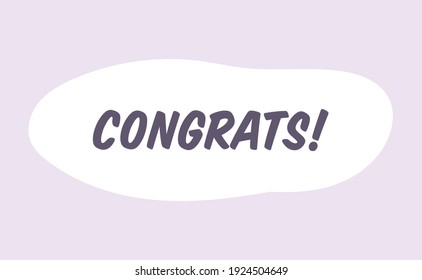 Diseño de letras de felicitaciones. Enhorabuena mensaje vector. 