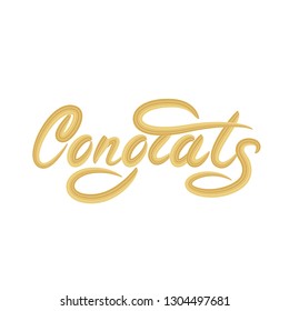 Congrats lettering design. Vector illustration.