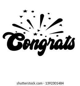 Congrats lettering. Handwritten modern calligraphy, brush painted letters. Inspirational text, vector illustration. Template for banner, poster, flyer, greeting card, - Vector