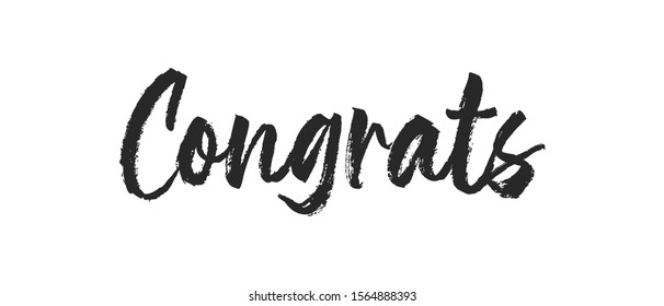 Congrats lettering. Handwritten modern calligraphy. Vector illustrated letters for congratulations design.