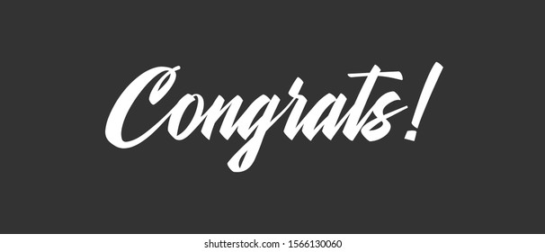 Congrats lettering. Handwritten modern calligraphy. Vector illustrated letters for congratulations design.