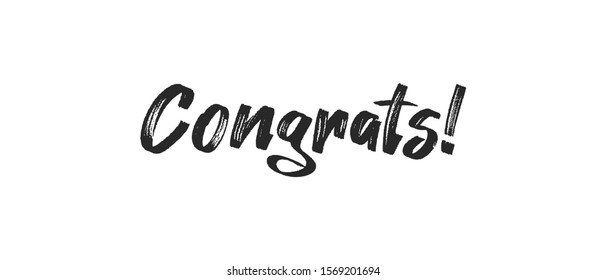 Congrats lettering. Handwritten modern calligraphy. Vector illustrated letters for congratulations design.