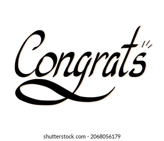 Congrats lettering. Handwritten modern calligraphy, brush painted letters. Inspirational text, vector illustration. Template for banner, poster, flyer, greeting card, web design or photo overlay