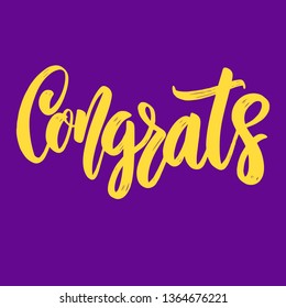 Congrats. Lettering phrase for poster, card, banner, flyer. Vector illustration