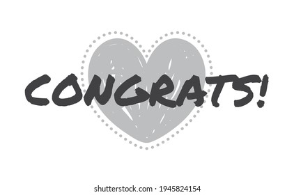 Congrats! lettering typography. Motivational congratulations text.