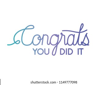 congrats message with hand made font