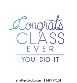 congrats message with hand made font
