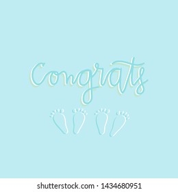 Congrats On The Baby Boy Twins Card Print Design, Baby Boy Twins Shower Party