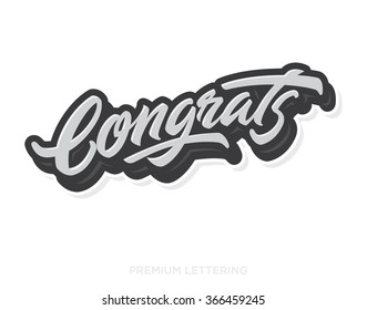 Congrats Premium Hand Lettering Vector Print For Ad