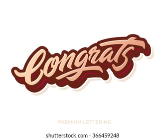 Congrats Premium Hand Lettering Vector Print For Ad