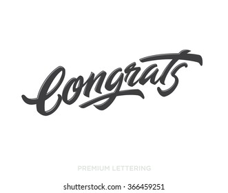 Congrats Premium Hand Lettering Vector Print For Ad