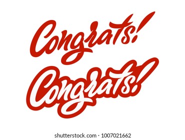 Congrats. Premium handmade vector lettering and calligraphy phrase for invitation, greeting card, t-shirt, prints, social media, banners and posters .Vector illustration.