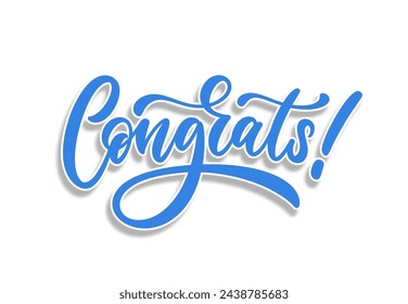 Congrats quote hand lettering. Beautiful congratulations text for greeting card, poster, banner, ads. Vector handwritten modern brush lettering.