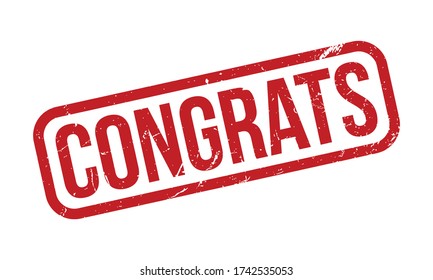 Congrats Rubber Stamp. Red Congrats Rubber Grunge Stamp Seal Vector Illustration - Vector