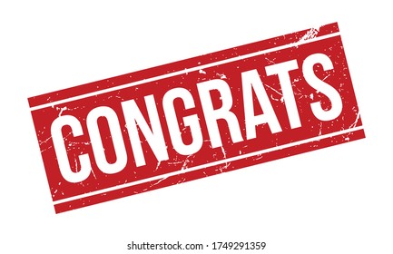 Congrats Rubber Stamp. Red Congrats Rubber Grunge Stamp Seal Vector Illustration - Vector