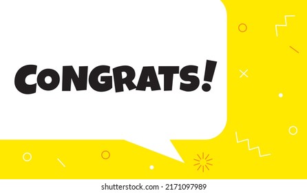 Congrats speech bubble banner.vector illustration