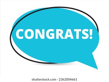 congrats speech bubble text. Hi There on bright color for Sticker, Banner and Poster. vector illustration.