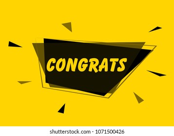 congrats, square sign or label for holidays event poster festival theme