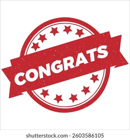 Congrats stamp icon grunge distressed style