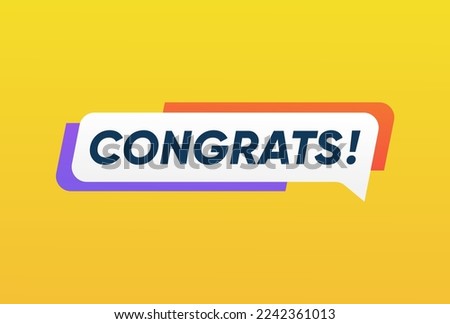 Congrats text banner label illustration vector design