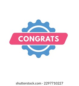 Botón de texto Felicitaciones. Botones Web de etiqueta de icono de signo de felicitaciones