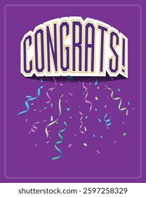 congrats text for greeting card, poster, banner Post