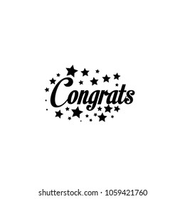 congrats text label or symbol for greeting card with vintage style