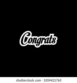 congrats text label or symbol for greeting card with vintage style