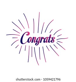 congrats text label or symbol for greeting card with vintage style