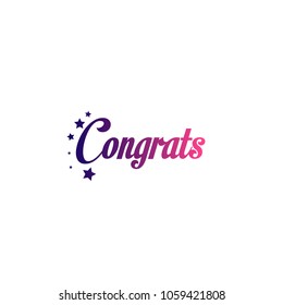 congrats text label or symbol for greeting card with vintage style