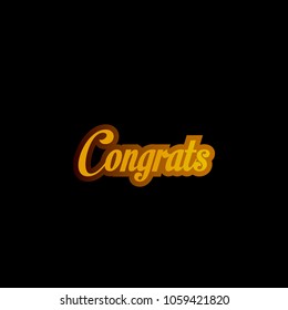 congrats text label or symbol for greeting card with vintage style