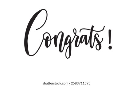 Congrats text lettering Hand draw 