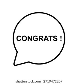 Felicitaciones texto Vector de icono de burbuja de discurso