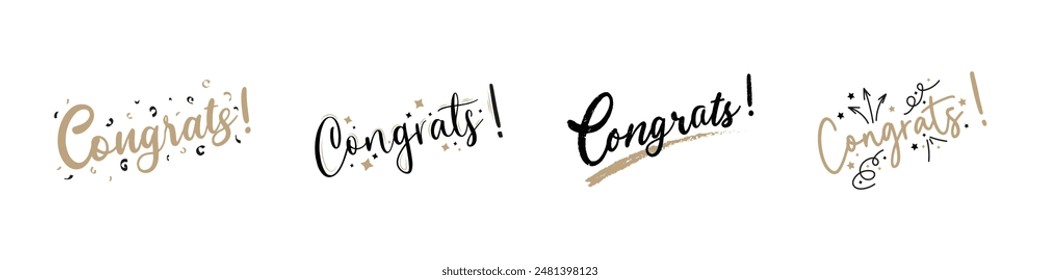 Congrats Text Vector. Congratulations collection. Congrats. Congratulation vector illustration