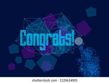 congrats, vector beautiful greeting card or label with technology theme.