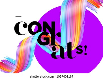 Congrats Vector Card. Congratulations Graduates 2018 Logo. Creative Ultraviolet Background Design for Certificate, Award Banner, Poster, Invitation, Banner. Congratulations Message for Achievement. 