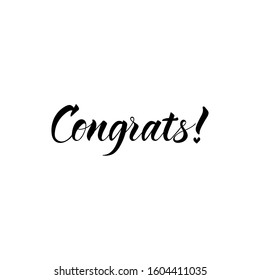 Congrats. Vector illustration. Lettering. Ink illustration. card design