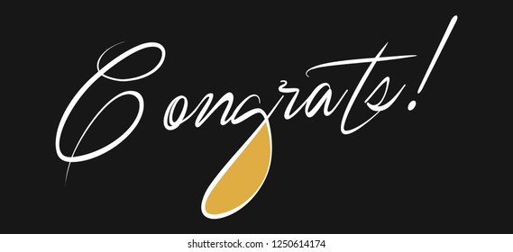 Congrats Vector typography Background.Typography for photo overlay or heading, title for compliment card -- birthday, wedding, office party etc. Compliment wishes card.