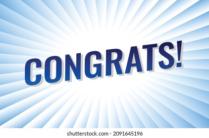 congrats word concept vector illustration with shiny blue 3d style for social media landing page, template, ui, web, mobile app, poster, banner, flyer, background, gift card, coupon, label, wallpaper