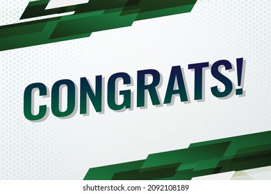 congrats word concept vector illustration with green lines 3d style for social media landing page, template, ui, web, mobile app, poster, banner, flyer, background, gift card, coupon, label, wallpaper