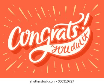 Congrats! You Did It! Congratulations card.