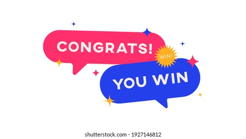 Congrats You Win Vector Banner. Congratulations to Winner. 