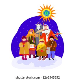  Congratulate with Christmas.Christmas card.Vector illustration.