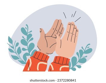 Congratulate clap hand people applause concept. Vector flat graphic design illustration
