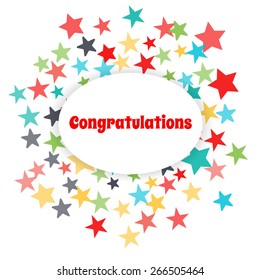 Congratulate. Vector greeting card.