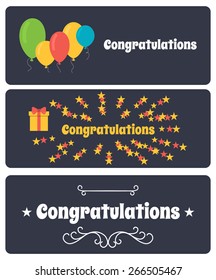 Congratulate. Vector set of greeting banners.