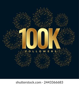 congratulate your 100k famous followers on social media post vector