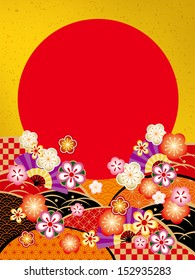 The congratulately illustration of the Rising-Sun flag  